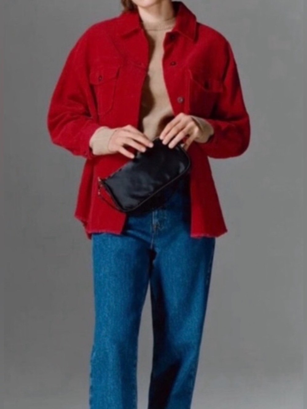 ZARA Deep Red Women’s Corduroy Shirt Jacket, Sz Medium. NWOT